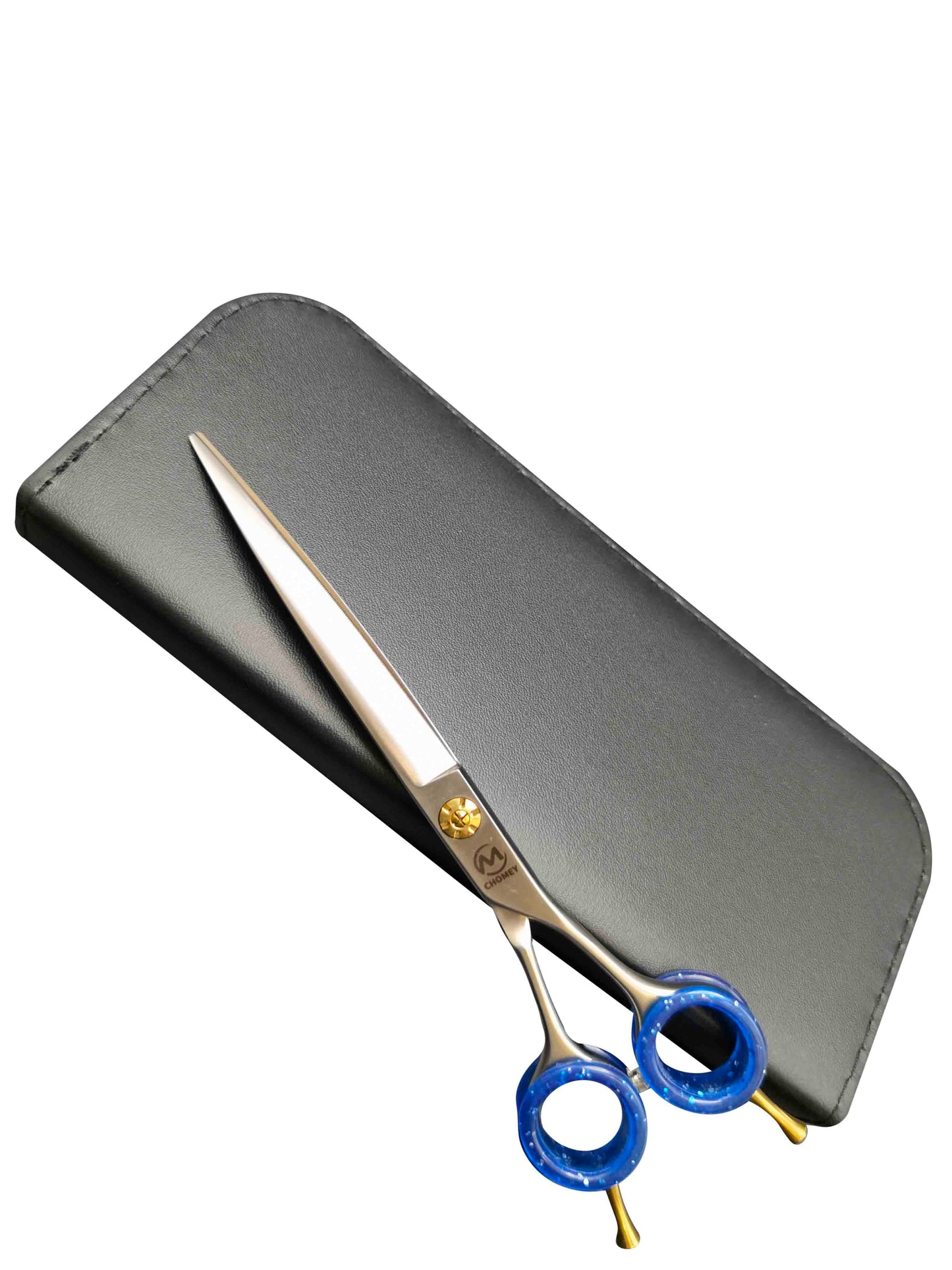 CHOMEY 7" Curved Dog Grooming Scissors with Serrated Anti-skid Teeth