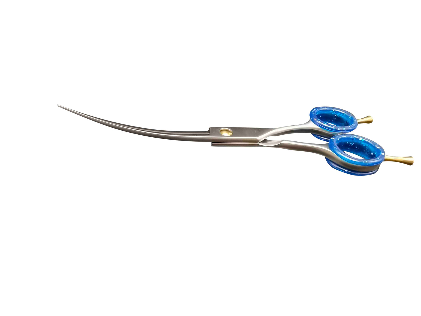 CHOMEY 7" Curved Dog Grooming Scissors with Serrated Anti-skid Teeth