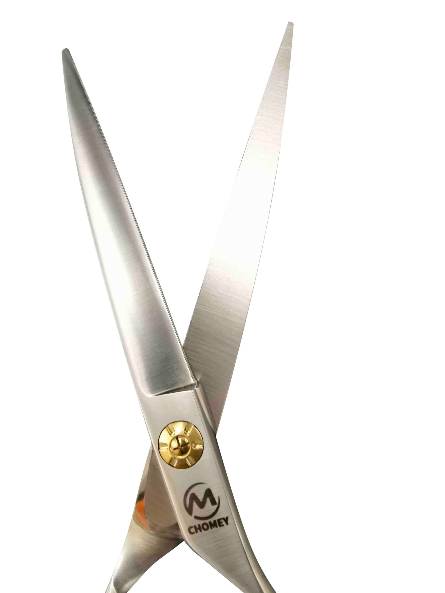 CHOMEY 7" Curved Dog Grooming Scissors with Serrated Anti-skid Teeth