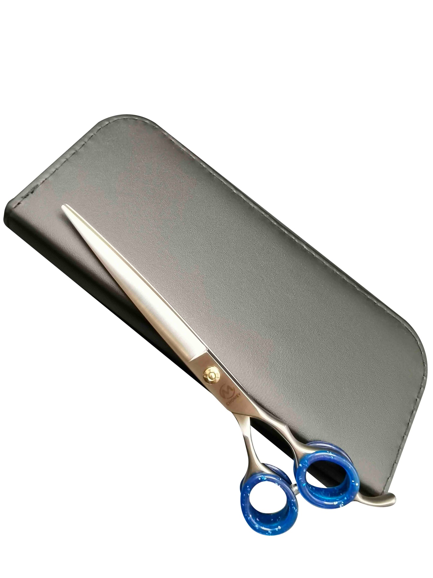 CHOMEY 7" Straight Dog Grooming Scissors with Serrated Anti-skid Teeth