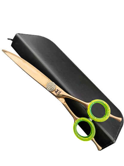 CHOMEY 7" Curved Rose Gold Dog Grooming Scissors